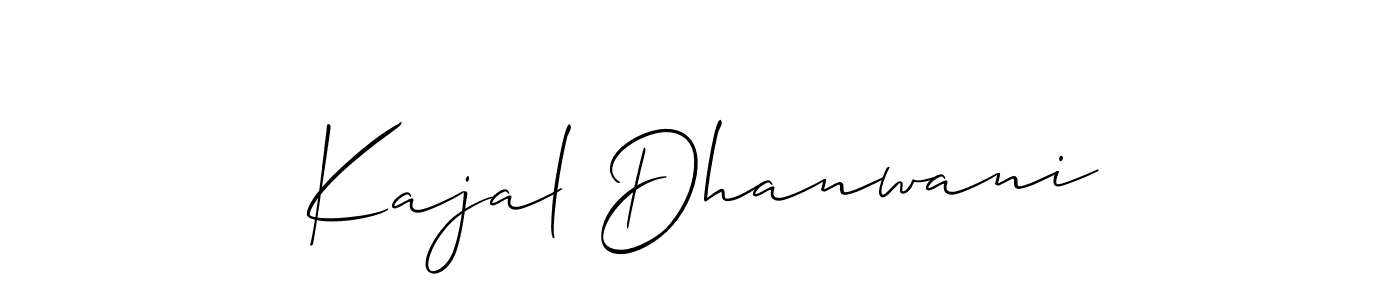 Create a beautiful signature design for name Kajal Dhanwani. With this signature (Allison_Script) fonts, you can make a handwritten signature for free. Kajal Dhanwani signature style 2 images and pictures png