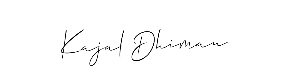 How to make Kajal Dhiman name signature. Use Allison_Script style for creating short signs online. This is the latest handwritten sign. Kajal Dhiman signature style 2 images and pictures png