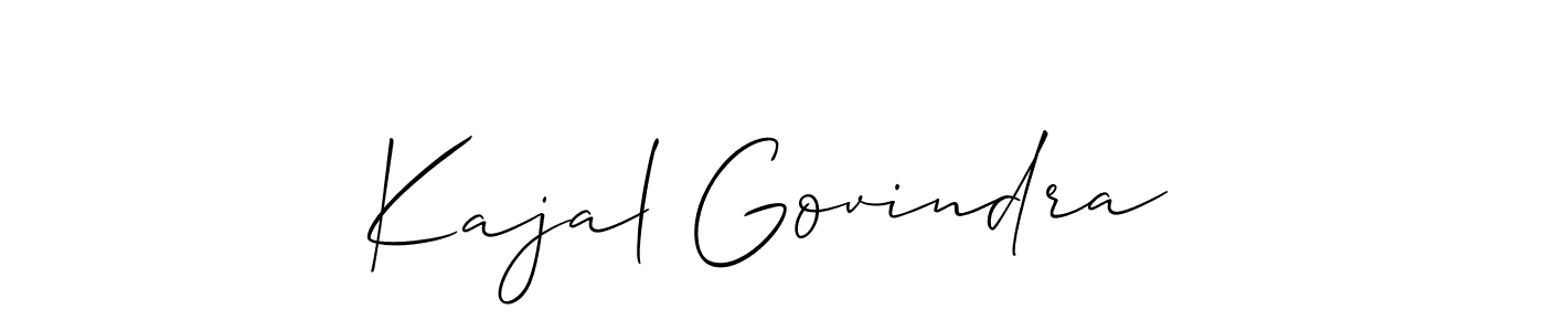 Also we have Kajal Govindra name is the best signature style. Create professional handwritten signature collection using Allison_Script autograph style. Kajal Govindra signature style 2 images and pictures png