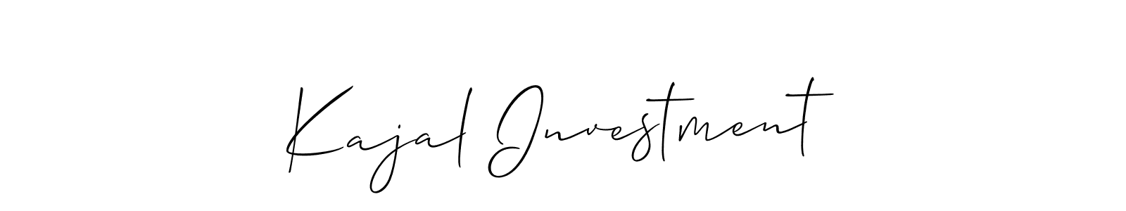 It looks lik you need a new signature style for name Kajal Investment. Design unique handwritten (Allison_Script) signature with our free signature maker in just a few clicks. Kajal Investment signature style 2 images and pictures png