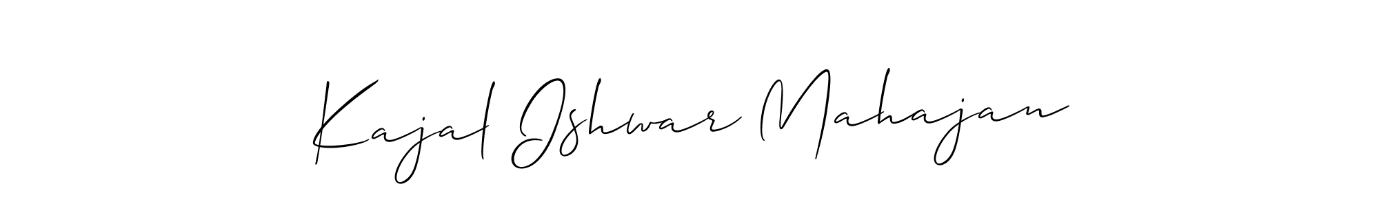 Use a signature maker to create a handwritten signature online. With this signature software, you can design (Allison_Script) your own signature for name Kajal Ishwar Mahajan. Kajal Ishwar Mahajan signature style 2 images and pictures png