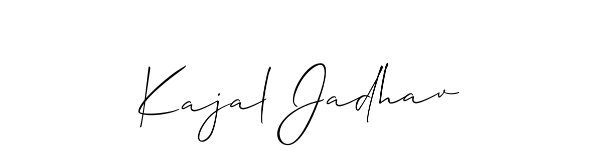 if you are searching for the best signature style for your name Kajal Jadhav. so please give up your signature search. here we have designed multiple signature styles  using Allison_Script. Kajal Jadhav signature style 2 images and pictures png