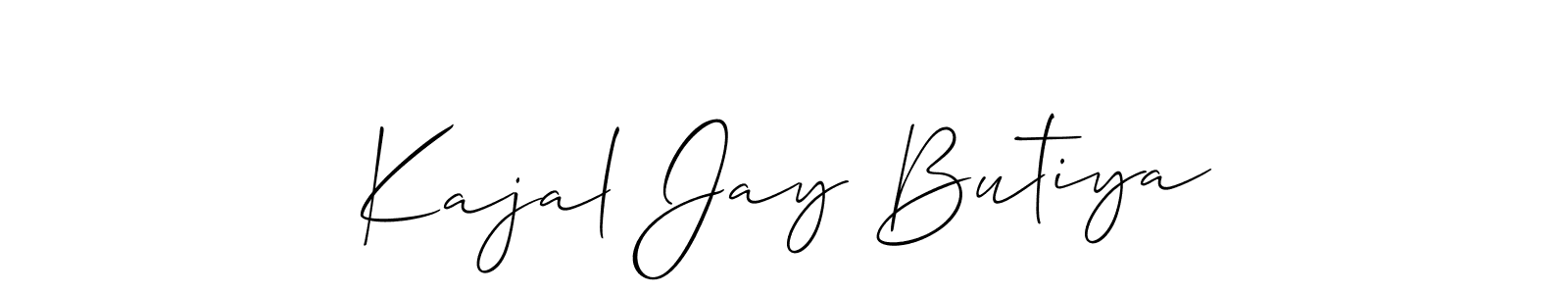 How to Draw Kajal Jay Butiya signature style? Allison_Script is a latest design signature styles for name Kajal Jay Butiya. Kajal Jay Butiya signature style 2 images and pictures png