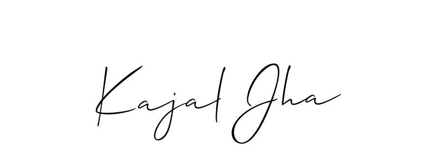 Create a beautiful signature design for name Kajal Jha. With this signature (Allison_Script) fonts, you can make a handwritten signature for free. Kajal Jha signature style 2 images and pictures png