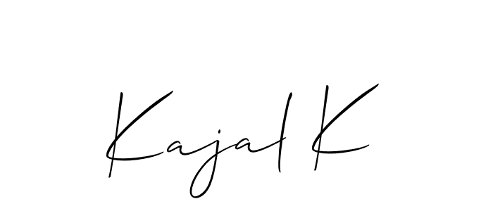 How to make Kajal K name signature. Use Allison_Script style for creating short signs online. This is the latest handwritten sign. Kajal K signature style 2 images and pictures png