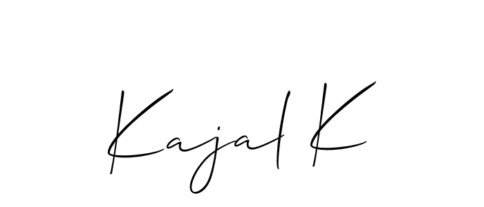 How to make Kajal K name signature. Use Allison_Script style for creating short signs online. This is the latest handwritten sign. Kajal K signature style 2 images and pictures png