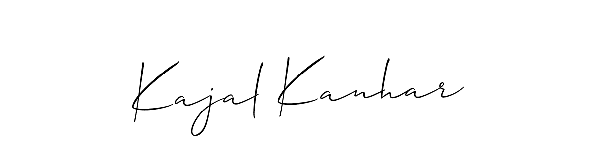 Also You can easily find your signature by using the search form. We will create Kajal Kanhar name handwritten signature images for you free of cost using Allison_Script sign style. Kajal Kanhar signature style 2 images and pictures png