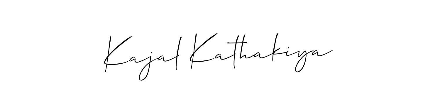 Design your own signature with our free online signature maker. With this signature software, you can create a handwritten (Allison_Script) signature for name Kajal Kathakiya. Kajal Kathakiya signature style 2 images and pictures png