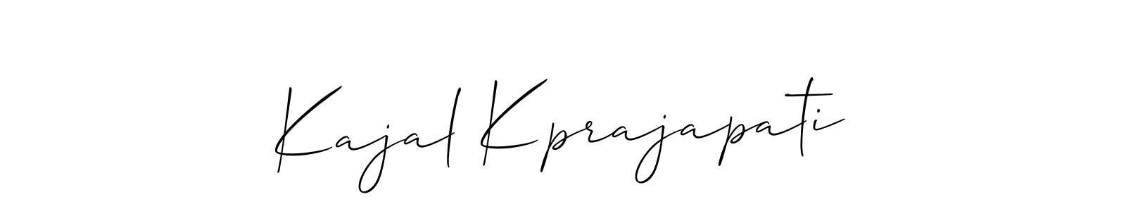 Also we have Kajal Kprajapati name is the best signature style. Create professional handwritten signature collection using Allison_Script autograph style. Kajal Kprajapati signature style 2 images and pictures png