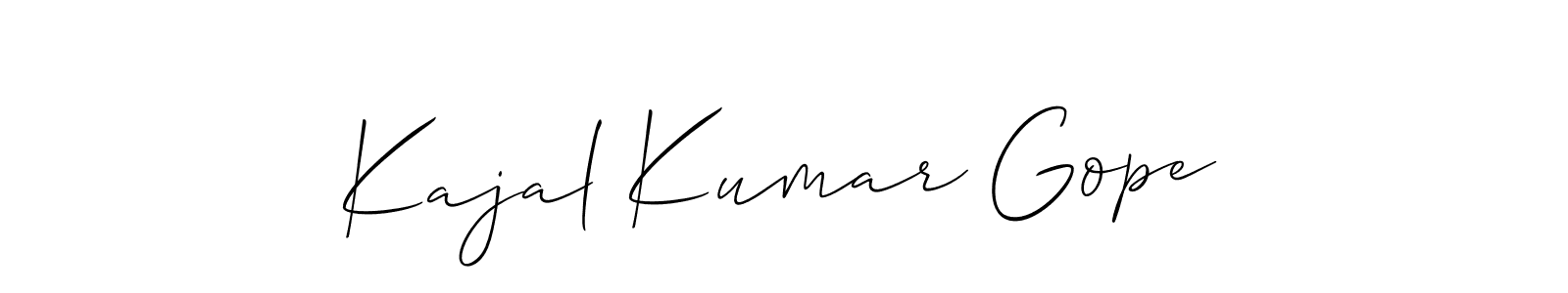 Kajal Kumar Gope stylish signature style. Best Handwritten Sign (Allison_Script) for my name. Handwritten Signature Collection Ideas for my name Kajal Kumar Gope. Kajal Kumar Gope signature style 2 images and pictures png