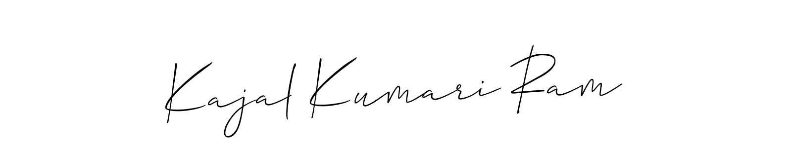 The best way (Allison_Script) to make a short signature is to pick only two or three words in your name. The name Kajal Kumari Ram include a total of six letters. For converting this name. Kajal Kumari Ram signature style 2 images and pictures png