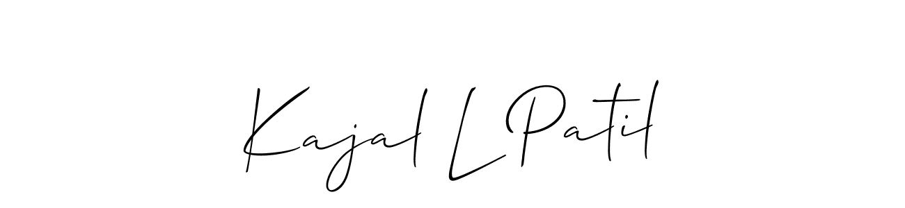 This is the best signature style for the Kajal L Patil name. Also you like these signature font (Allison_Script). Mix name signature. Kajal L Patil signature style 2 images and pictures png