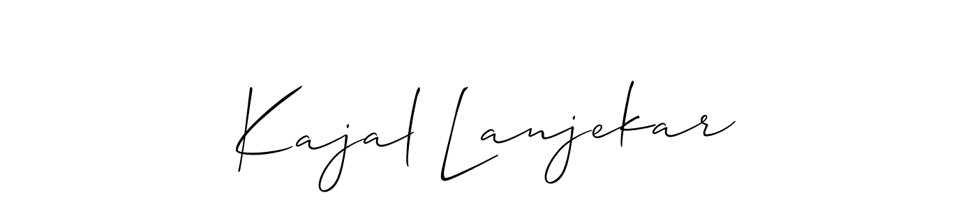 Similarly Allison_Script is the best handwritten signature design. Signature creator online .You can use it as an online autograph creator for name Kajal Lanjekar. Kajal Lanjekar signature style 2 images and pictures png