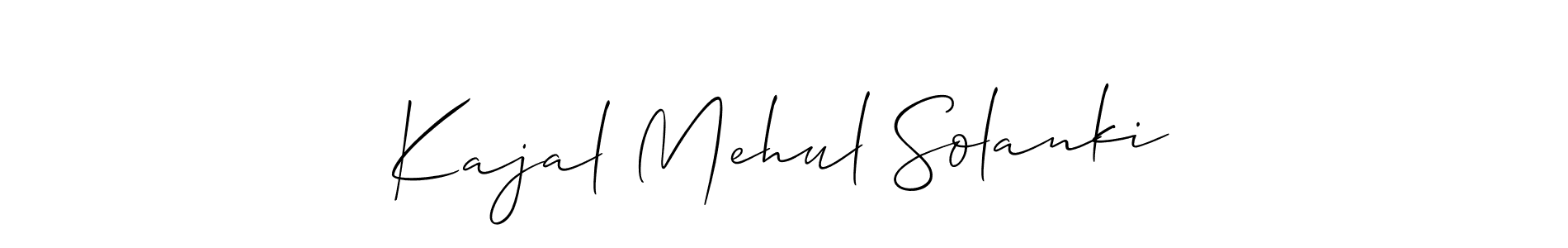 You should practise on your own different ways (Allison_Script) to write your name (Kajal Mehul Solanki) in signature. don't let someone else do it for you. Kajal Mehul Solanki signature style 2 images and pictures png