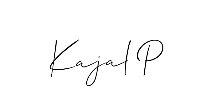 Allison_Script is a professional signature style that is perfect for those who want to add a touch of class to their signature. It is also a great choice for those who want to make their signature more unique. Get Kajal P name to fancy signature for free. Kajal P signature style 2 images and pictures png