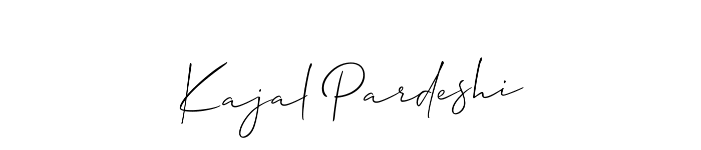 Use a signature maker to create a handwritten signature online. With this signature software, you can design (Allison_Script) your own signature for name Kajal Pardeshi. Kajal Pardeshi signature style 2 images and pictures png