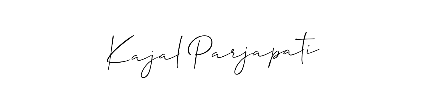 if you are searching for the best signature style for your name Kajal Parjapati. so please give up your signature search. here we have designed multiple signature styles  using Allison_Script. Kajal Parjapati signature style 2 images and pictures png