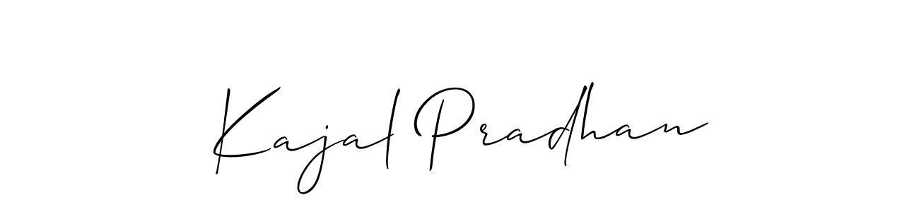 Make a beautiful signature design for name Kajal Pradhan. With this signature (Allison_Script) style, you can create a handwritten signature for free. Kajal Pradhan signature style 2 images and pictures png