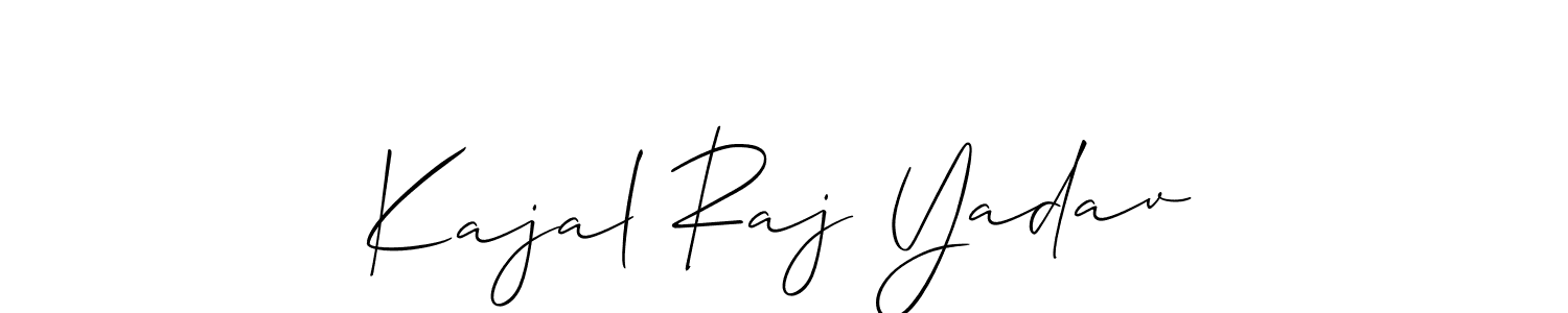 if you are searching for the best signature style for your name Kajal Raj Yadav. so please give up your signature search. here we have designed multiple signature styles  using Allison_Script. Kajal Raj Yadav signature style 2 images and pictures png