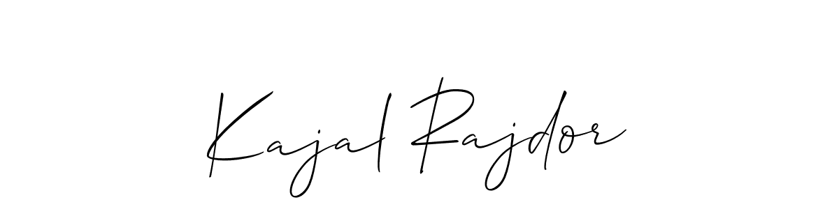 Make a beautiful signature design for name Kajal Rajdor. With this signature (Allison_Script) style, you can create a handwritten signature for free. Kajal Rajdor signature style 2 images and pictures png