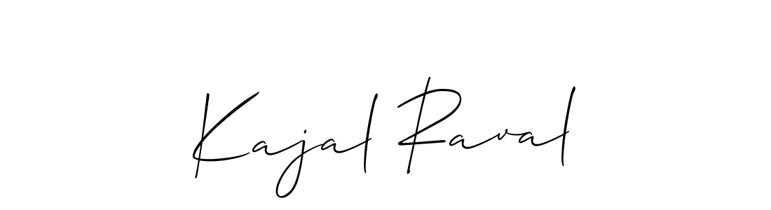 Create a beautiful signature design for name Kajal Raval. With this signature (Allison_Script) fonts, you can make a handwritten signature for free. Kajal Raval signature style 2 images and pictures png
