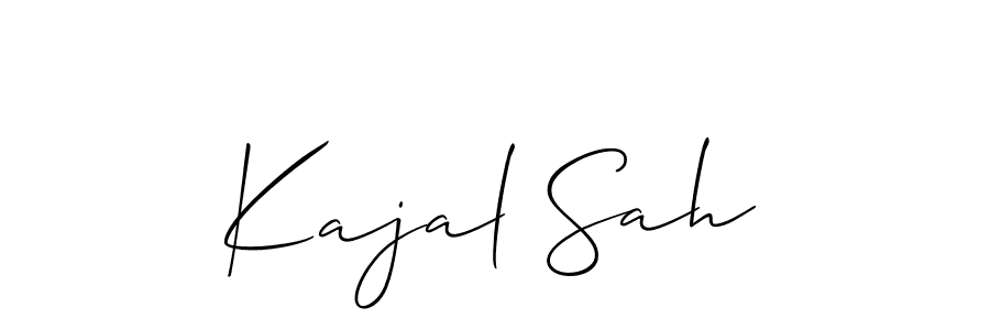 Create a beautiful signature design for name Kajal Sah. With this signature (Allison_Script) fonts, you can make a handwritten signature for free. Kajal Sah signature style 2 images and pictures png