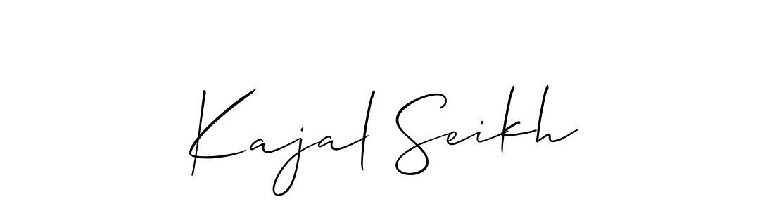 Allison_Script is a professional signature style that is perfect for those who want to add a touch of class to their signature. It is also a great choice for those who want to make their signature more unique. Get Kajal Seikh name to fancy signature for free. Kajal Seikh signature style 2 images and pictures png