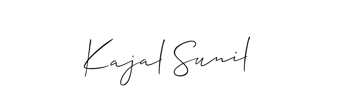 Also we have Kajal Sunil name is the best signature style. Create professional handwritten signature collection using Allison_Script autograph style. Kajal Sunil signature style 2 images and pictures png