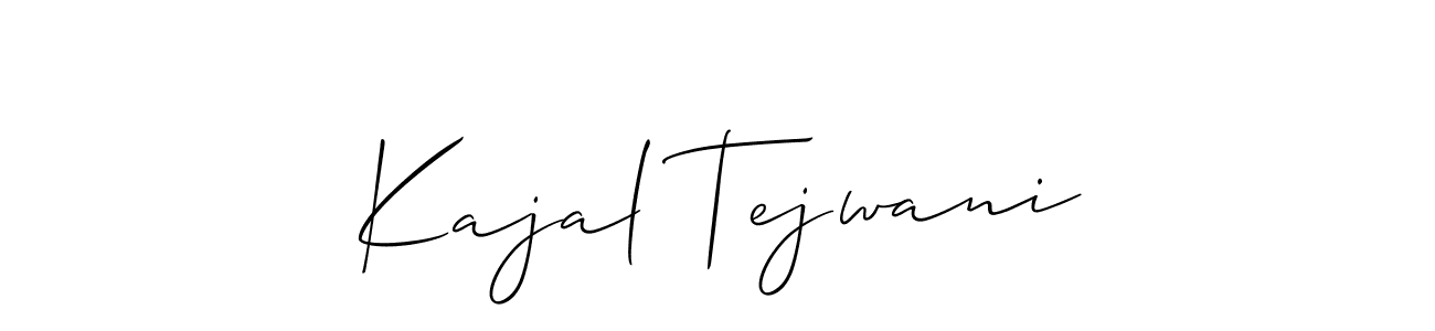 Create a beautiful signature design for name Kajal Tejwani. With this signature (Allison_Script) fonts, you can make a handwritten signature for free. Kajal Tejwani signature style 2 images and pictures png