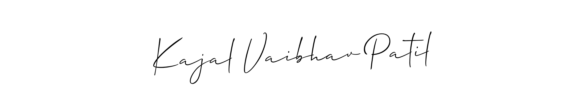 Allison_Script is a professional signature style that is perfect for those who want to add a touch of class to their signature. It is also a great choice for those who want to make their signature more unique. Get Kajal Vaibhav Patil name to fancy signature for free. Kajal Vaibhav Patil signature style 2 images and pictures png