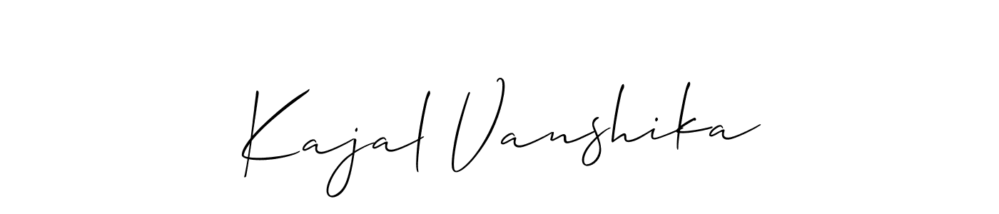 Kajal Vanshika stylish signature style. Best Handwritten Sign (Allison_Script) for my name. Handwritten Signature Collection Ideas for my name Kajal Vanshika. Kajal Vanshika signature style 2 images and pictures png