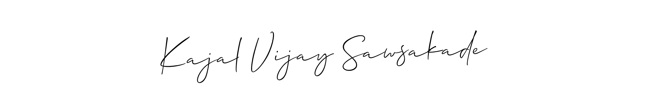 The best way (Allison_Script) to make a short signature is to pick only two or three words in your name. The name Kajal Vijay Sawsakade include a total of six letters. For converting this name. Kajal Vijay Sawsakade signature style 2 images and pictures png