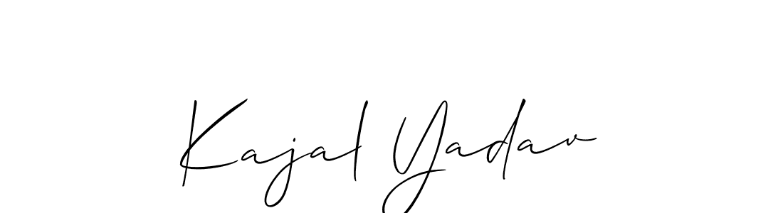 Make a beautiful signature design for name Kajal Yadav. With this signature (Allison_Script) style, you can create a handwritten signature for free. Kajal Yadav signature style 2 images and pictures png