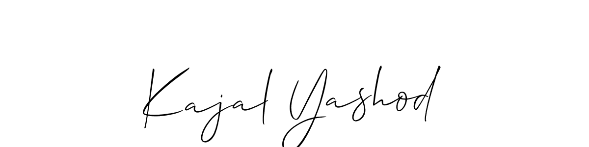 Also You can easily find your signature by using the search form. We will create Kajal Yashod name handwritten signature images for you free of cost using Allison_Script sign style. Kajal Yashod signature style 2 images and pictures png