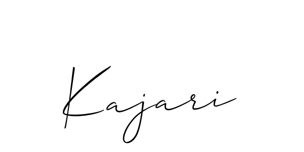 Design your own signature with our free online signature maker. With this signature software, you can create a handwritten (Allison_Script) signature for name Kajari. Kajari signature style 2 images and pictures png