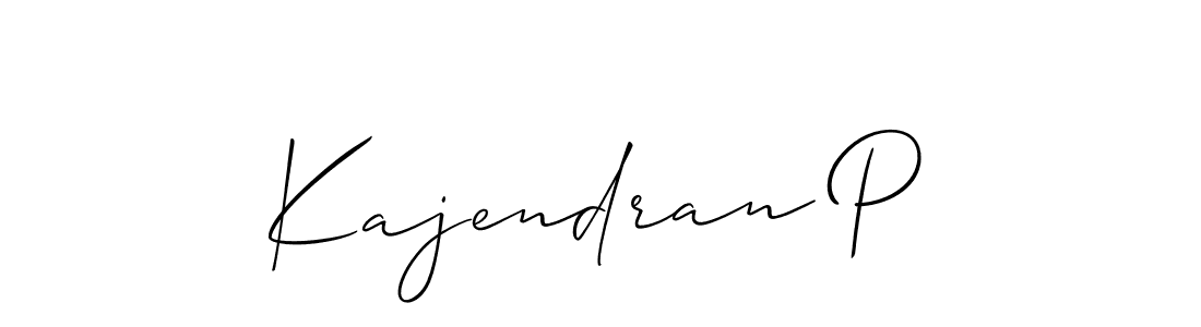 Also we have Kajendran P name is the best signature style. Create professional handwritten signature collection using Allison_Script autograph style. Kajendran P signature style 2 images and pictures png