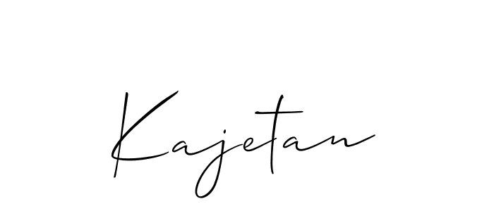 Make a beautiful signature design for name Kajetan. With this signature (Allison_Script) style, you can create a handwritten signature for free. Kajetan signature style 2 images and pictures png