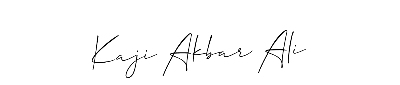 The best way (Allison_Script) to make a short signature is to pick only two or three words in your name. The name Kaji Akbar Ali include a total of six letters. For converting this name. Kaji Akbar Ali signature style 2 images and pictures png