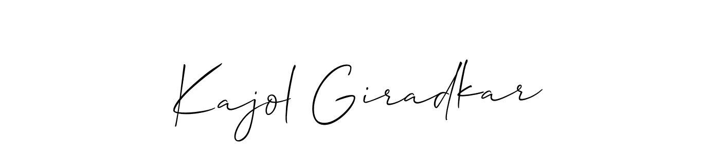 Also You can easily find your signature by using the search form. We will create Kajol Giradkar name handwritten signature images for you free of cost using Allison_Script sign style. Kajol Giradkar signature style 2 images and pictures png