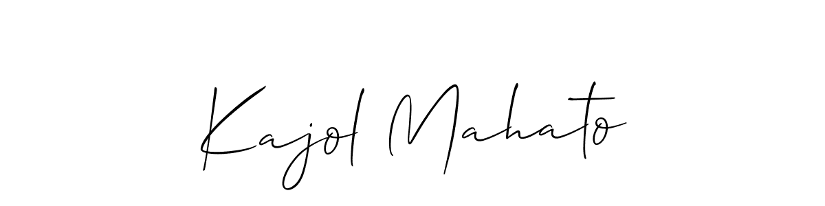 The best way (Allison_Script) to make a short signature is to pick only two or three words in your name. The name Kajol Mahato include a total of six letters. For converting this name. Kajol Mahato signature style 2 images and pictures png