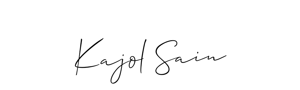 It looks lik you need a new signature style for name Kajol Sain. Design unique handwritten (Allison_Script) signature with our free signature maker in just a few clicks. Kajol Sain signature style 2 images and pictures png
