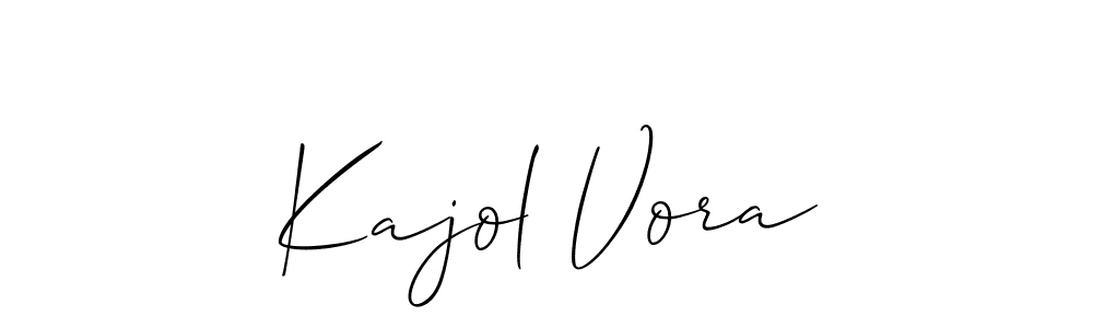 How to make Kajol Vora name signature. Use Allison_Script style for creating short signs online. This is the latest handwritten sign. Kajol Vora signature style 2 images and pictures png