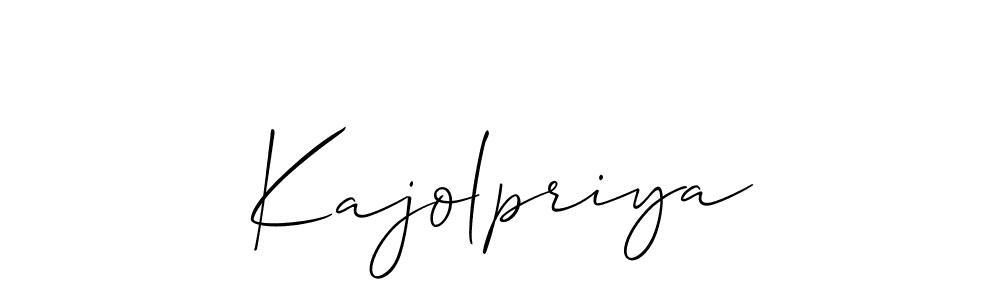 It looks lik you need a new signature style for name Kajolpriya. Design unique handwritten (Allison_Script) signature with our free signature maker in just a few clicks. Kajolpriya signature style 2 images and pictures png