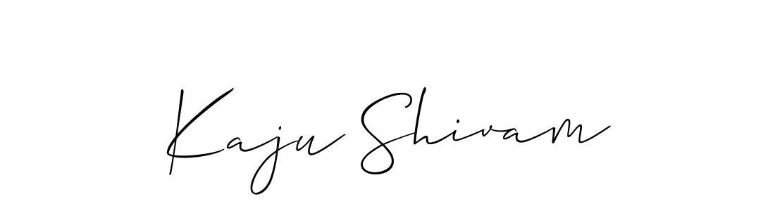 How to make Kaju Shivam signature? Allison_Script is a professional autograph style. Create handwritten signature for Kaju Shivam name. Kaju Shivam signature style 2 images and pictures png