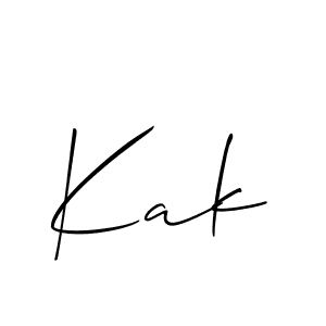 How to make Kak signature? Allison_Script is a professional autograph style. Create handwritten signature for Kak name. Kak signature style 2 images and pictures png