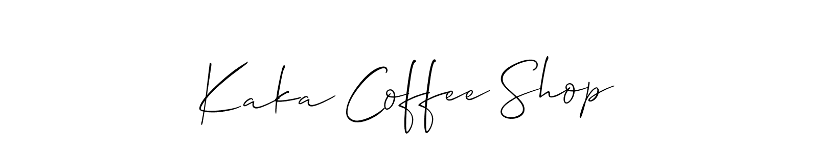 Check out images of Autograph of Kaka Coffee Shop name. Actor Kaka Coffee Shop Signature Style. Allison_Script is a professional sign style online. Kaka Coffee Shop signature style 2 images and pictures png