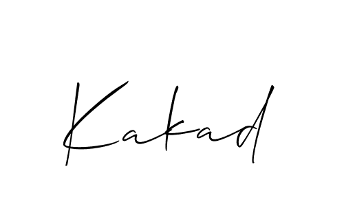 Make a beautiful signature design for name Kakad. With this signature (Allison_Script) style, you can create a handwritten signature for free. Kakad signature style 2 images and pictures png