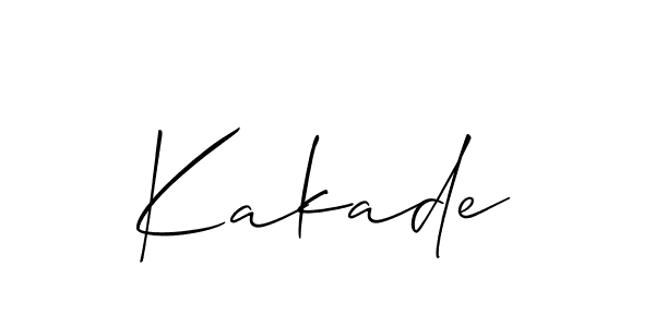 How to make Kakade signature? Allison_Script is a professional autograph style. Create handwritten signature for Kakade name. Kakade signature style 2 images and pictures png