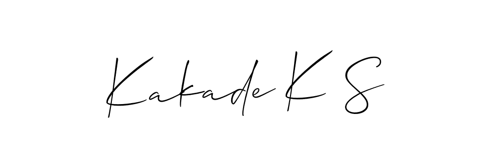 Allison_Script is a professional signature style that is perfect for those who want to add a touch of class to their signature. It is also a great choice for those who want to make their signature more unique. Get Kakade K S name to fancy signature for free. Kakade K S signature style 2 images and pictures png