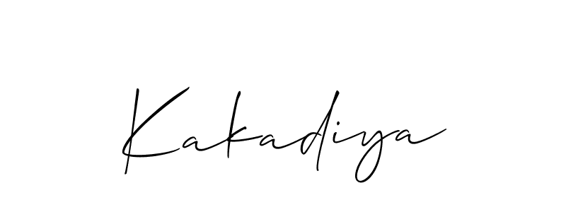 Also we have Kakadiya name is the best signature style. Create professional handwritten signature collection using Allison_Script autograph style. Kakadiya signature style 2 images and pictures png